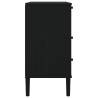 Drawer Cabinet SENJA Rattan Look - Black Wood 80x40x80 cm