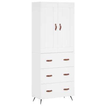 Elegant Highboard White 69.5x34x180 cm | Durable Storage Solution