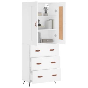 Elegant Highboard White 69.5x34x180 cm | Durable Storage Solution