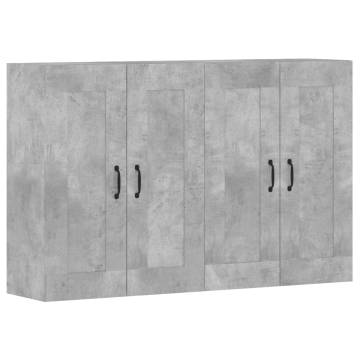 Wall Mounted Cabinets - 2 pcs Concrete Grey Engineered Wood