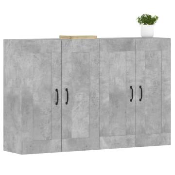 Wall Mounted Cabinets - 2 pcs Concrete Grey Engineered Wood