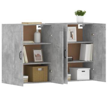 Wall Mounted Cabinets - 2 pcs Concrete Grey Engineered Wood