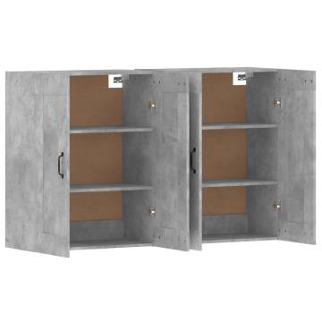 Wall Mounted Cabinets - 2 pcs Concrete Grey Engineered Wood