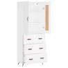 Elegant Highboard White 69.5x34x180 cm | Durable Storage Solution