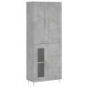 Stylish Highboard in Concrete Grey - 69.5x34x180 cm