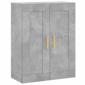 Stylish Highboard in Concrete Grey - 69.5x34x180 cm