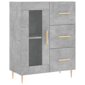 Stylish Highboard in Concrete Grey - 69.5x34x180 cm