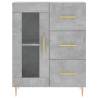 Stylish Highboard in Concrete Grey - 69.5x34x180 cm