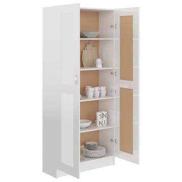 Book Cabinet High Gloss White | Stylish Storage Solution