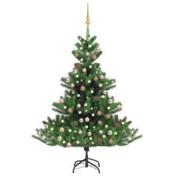 Nordmann Fir Artificial Christmas Tree Set - 210cm LED & Balls