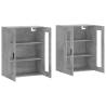 Wall Mounted Cabinets - 2 pcs Concrete Grey Engineered Wood