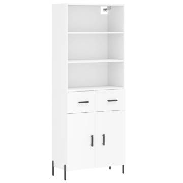 Stylish Highboard White 69.5x34x180 cm - Hipomarket