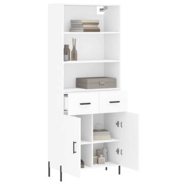 Stylish Highboard White 69.5x34x180 cm - Hipomarket