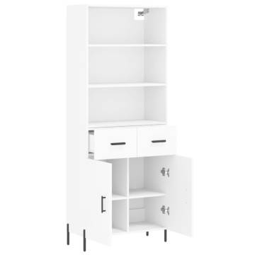 Stylish Highboard White 69.5x34x180 cm - Hipomarket