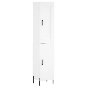 Stylish Highboard White 34.5x34x180 cm - Engineered Wood