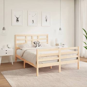 Solid Wood Bed Frame 120x190 cm - Small Double | HipoMarket