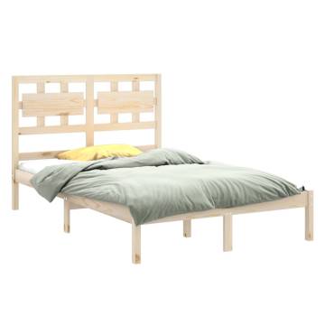 Solid Wood Bed Frame 140x200 cm - Timeless Design | Hipo Market