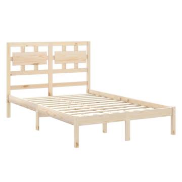 Solid Wood Bed Frame 140x200 cm - Timeless Design | Hipo Market