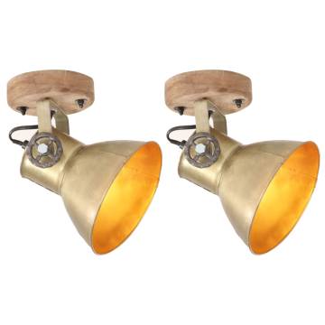 Industrial Wall/Ceiling Lamps - 2 pcs Brass E27 | HipoMarket