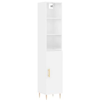 Stylish Highboard White - 34.5x34x180 cm Engineered Wood