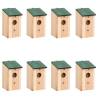 8 Wooden Bird Houses - Stylish Garden & Shelter - HipoMarket