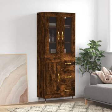 Stylish Smoked Oak Highboard - 69.5cm | HipoMarket UK