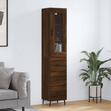 Elegant Highboard Brown Oak - Stylish Storage Solution