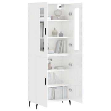 Highboard High Gloss White - Stylish Storage Cabinet | HipoMarket