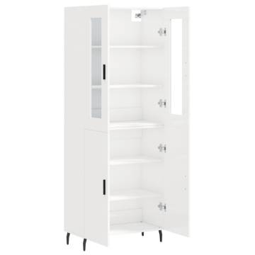 Highboard High Gloss White - Stylish Storage Cabinet | HipoMarket