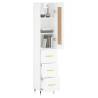 Stylish Highboard in White - 34.5x34x180 cm Engineered Wood