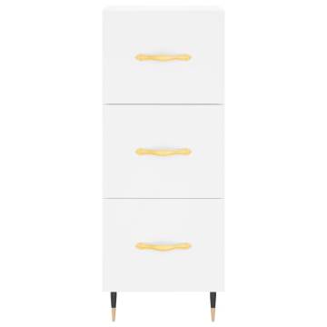 Stylish Highboard in White - 34.5x34x180 cm Engineered Wood