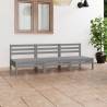 3 Piece Garden Lounge Set Grey Solid Pinewood - Relax Outdoors