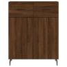 Stylish Highboard Brown Oak - 69.5x34x180 cm