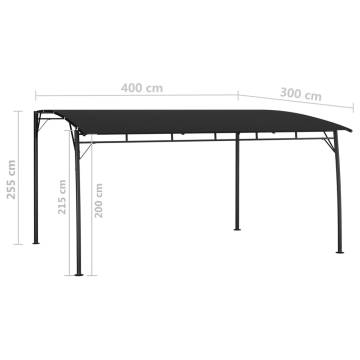 Garden Sunshade Awning 4x3x2.55 m Anthracite - Buy Now