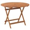 Folding Garden Table Ø 90x75 cm - Solid Acacia Wood