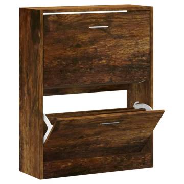 Shoe Cabinet Smoked Oak - Stylish Storage Solution | Hipo Market