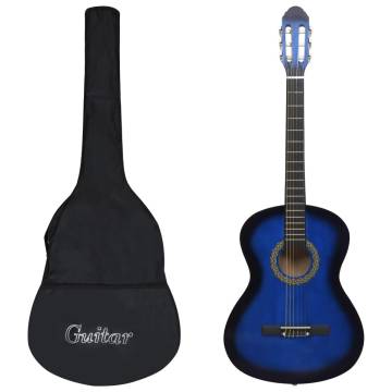 Beginner Classical Guitar with Bag - Blue 4/4 39"