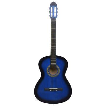 Beginner Classical Guitar with Bag - Blue 4/4 39"