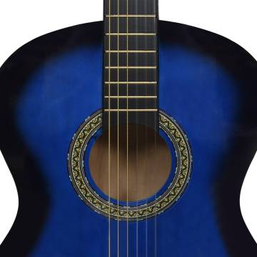 Beginner Classical Guitar with Bag - Blue 4/4 39"