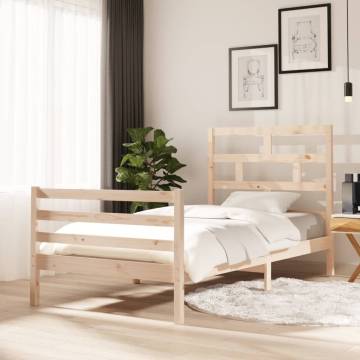 Solid Wood Pine Bed Frame 100x200 cm - Modern & Stylish