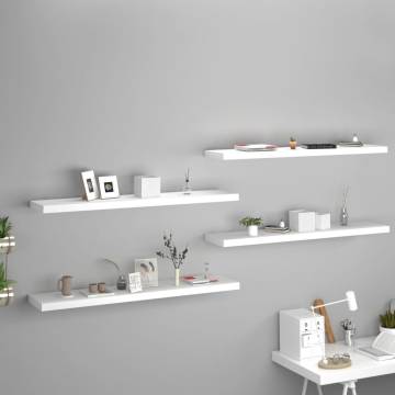 Stylish Floating Wall Shelves - 4 pcs White | HipoMarket