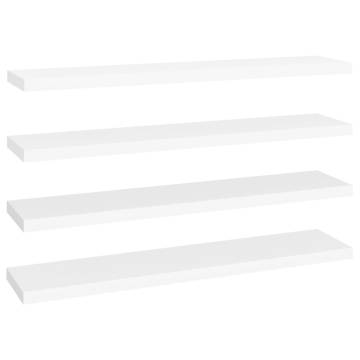 Stylish Floating Wall Shelves - 4 pcs White | HipoMarket