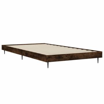 Smoked Oak Bed Frame 90x190 cm - Durable & Stylish