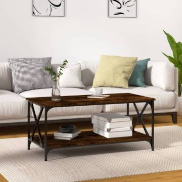 Elegant Smoked Oak Coffee Table | 100x50 cm | Hipomarket