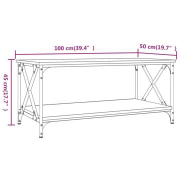 Elegant Smoked Oak Coffee Table | 100x50 cm | Hipomarket