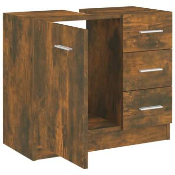 Sink Cabinet Smoked Oak 63x30x54 cm | Stylish Bathroom Storage