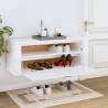 High Gloss White Wall Shoe Cabinet - Compact & Stylish