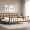 Honey Brown Bed Frame with Headboard - Solid Pine Wood 200x200 cm