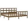 Honey Brown Bed Frame with Headboard - Solid Pine Wood 200x200 cm