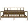 Honey Brown Bed Frame with Headboard - Solid Pine Wood 200x200 cm